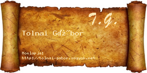 Tolnai Gábor névjegykártya
